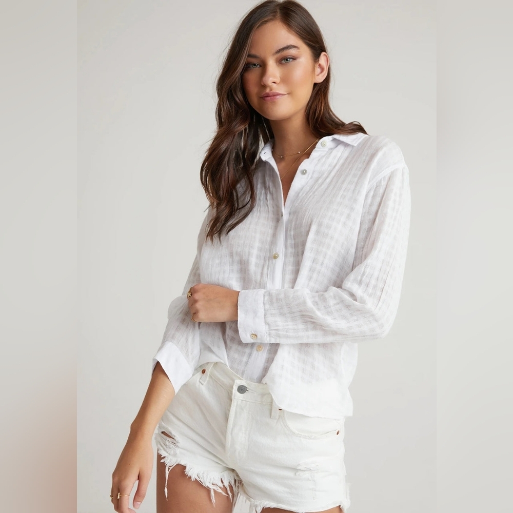 Bella Dahl White Sheer Button-Down Shirt